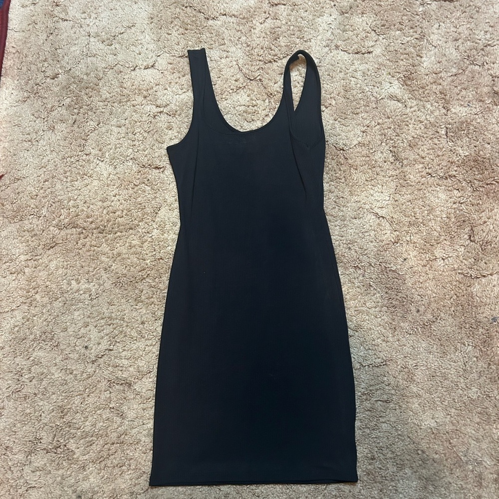 Love J Black Ribbed Bodycon Mini Dress